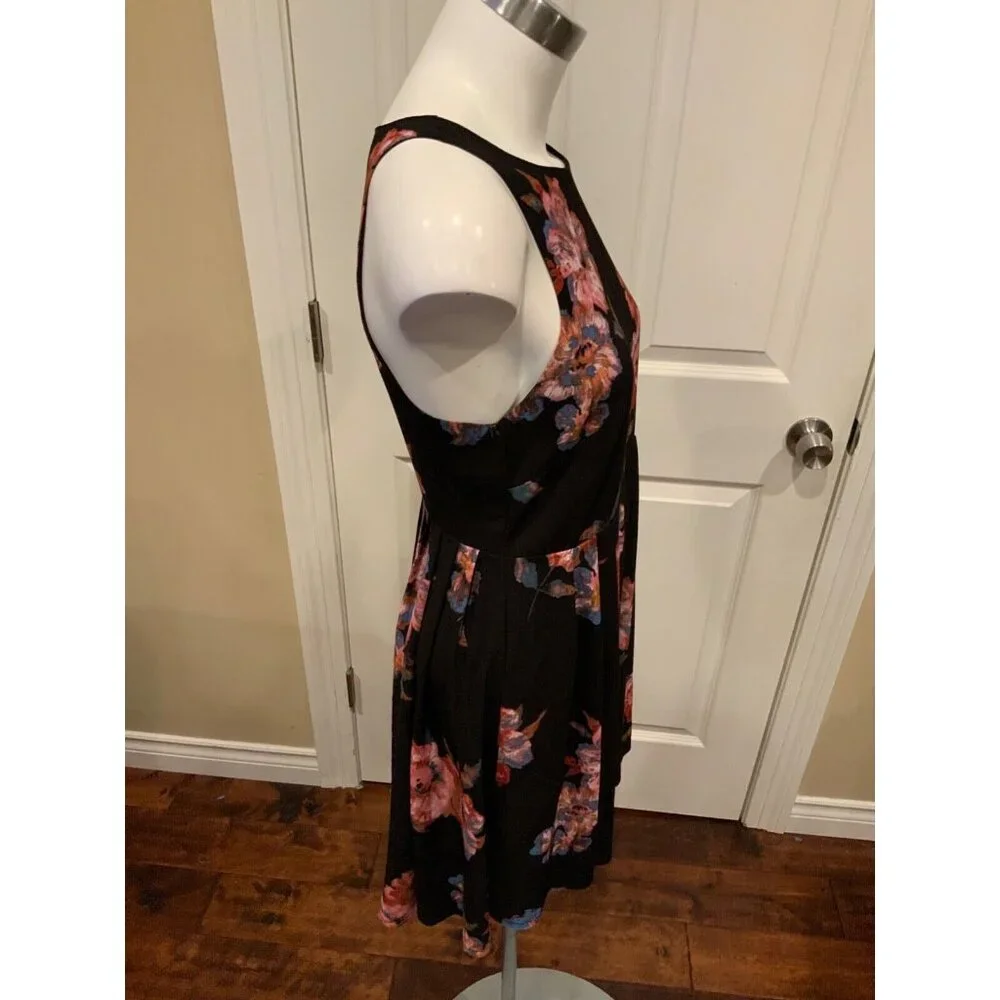 Free People Black Twilight Combo Pink & Blue Floral Print Dress Size 4 NWT! $128